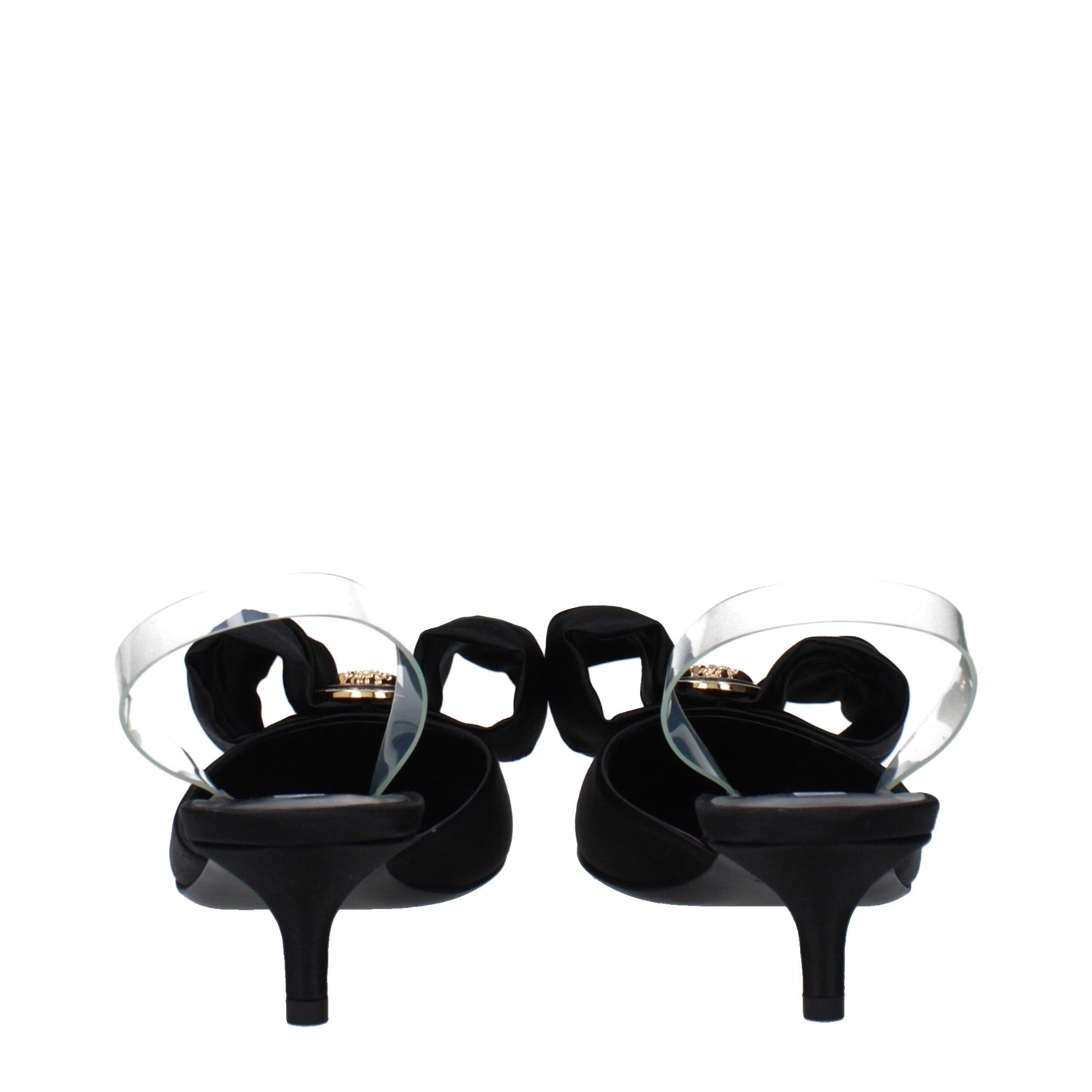 Versace Black Bow Satin Sandal