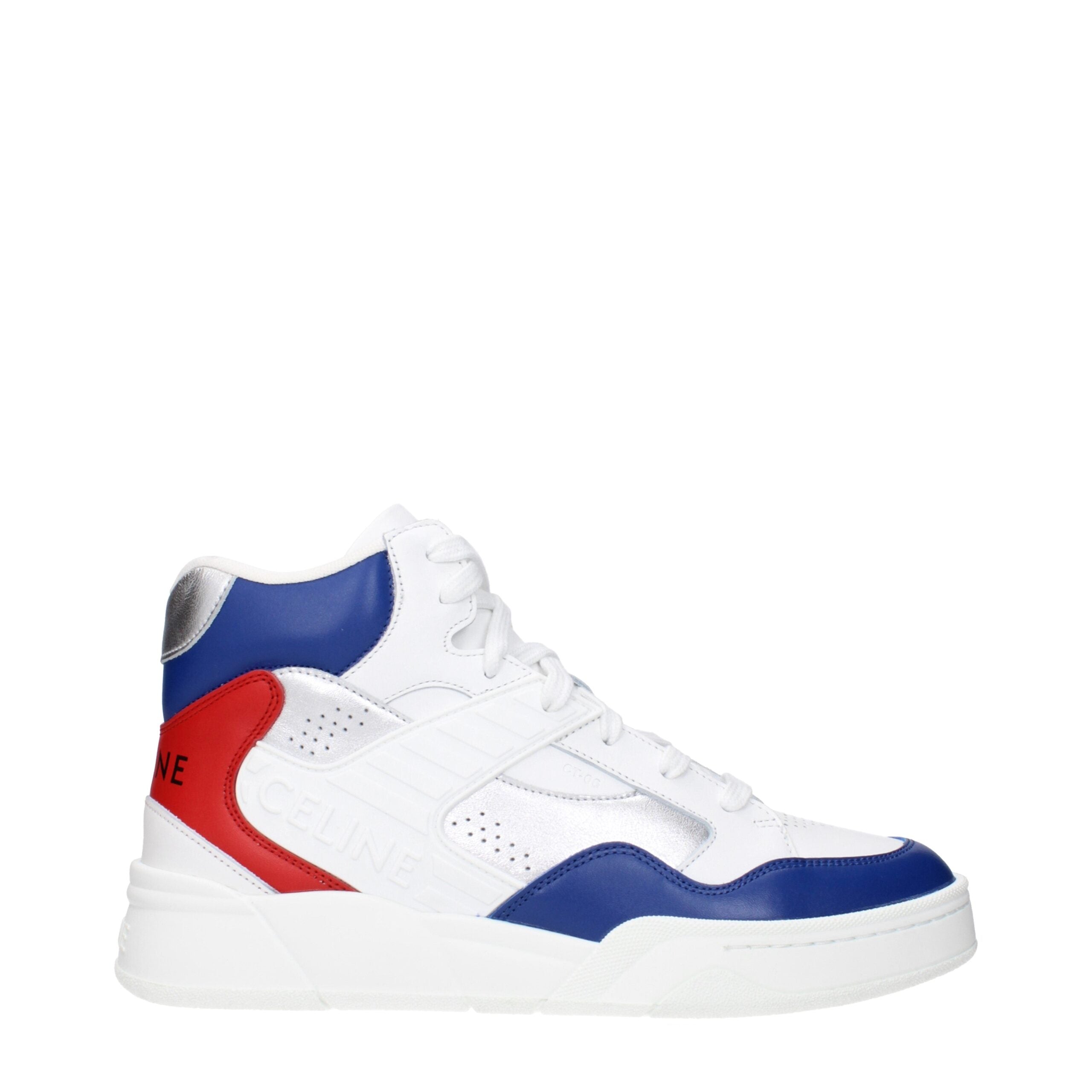 Celine White & Blue Leather Sneakers