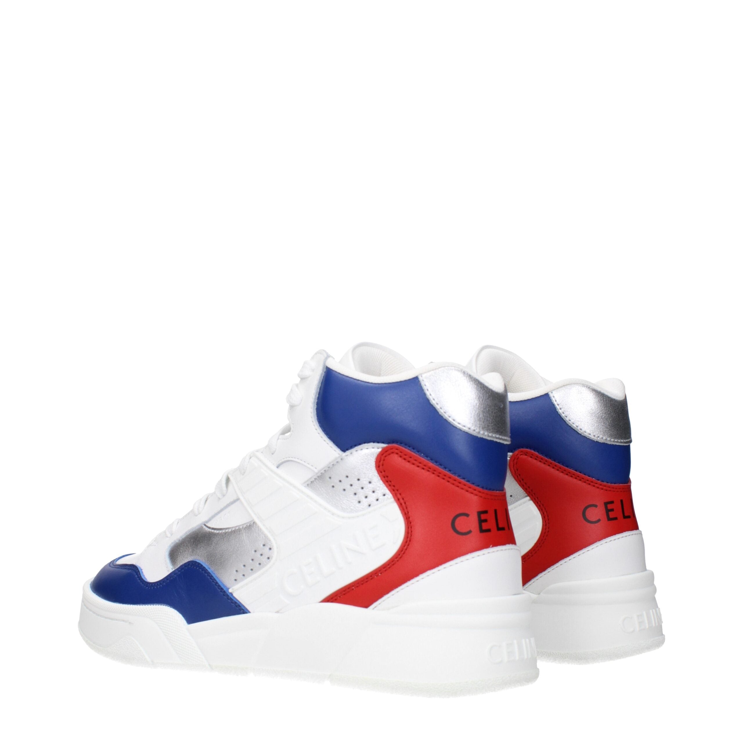 Celine White & Blue Leather Sneakers