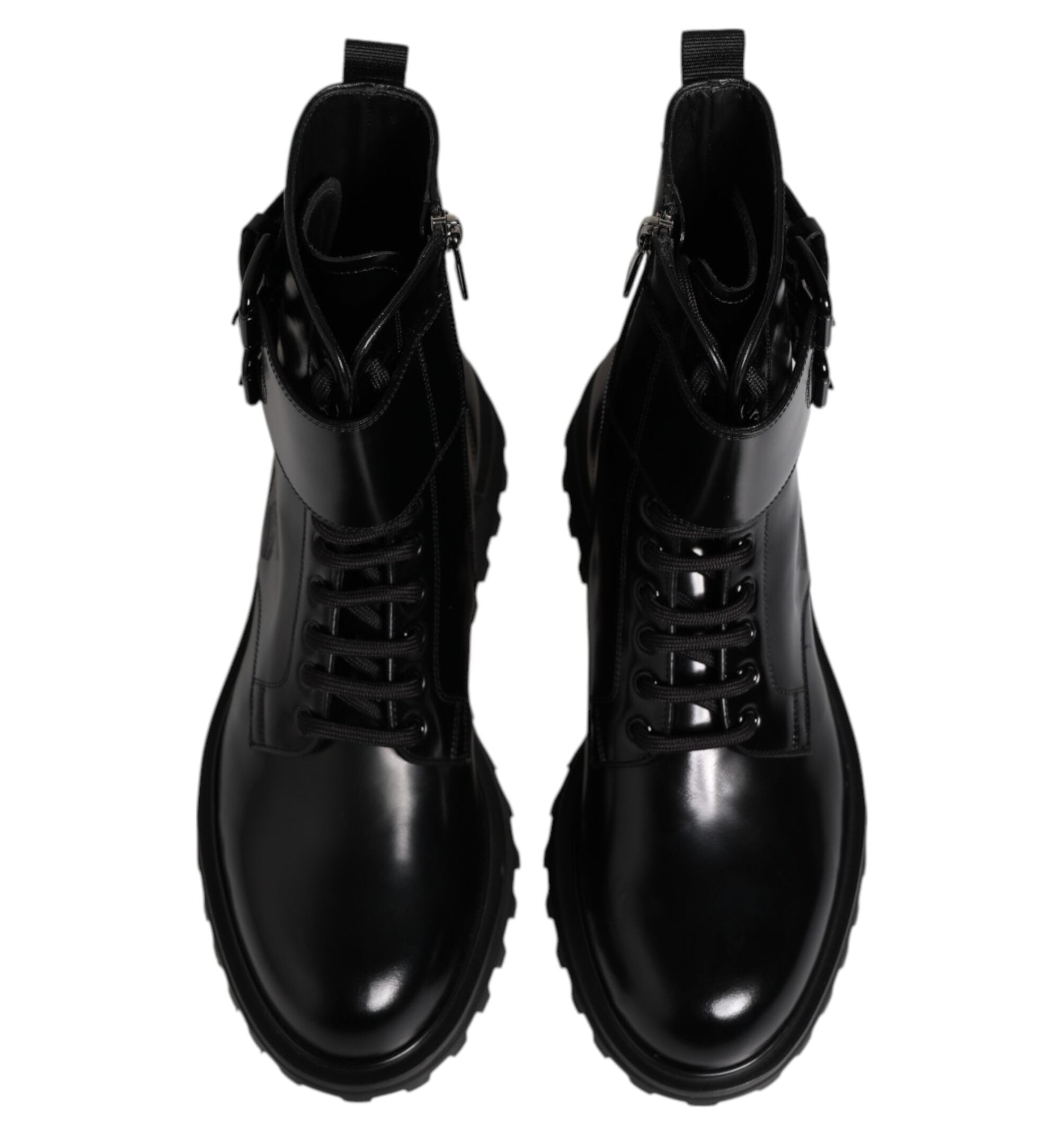 Dolce & Gabbana Black Leather Lace Up Men’s Boots