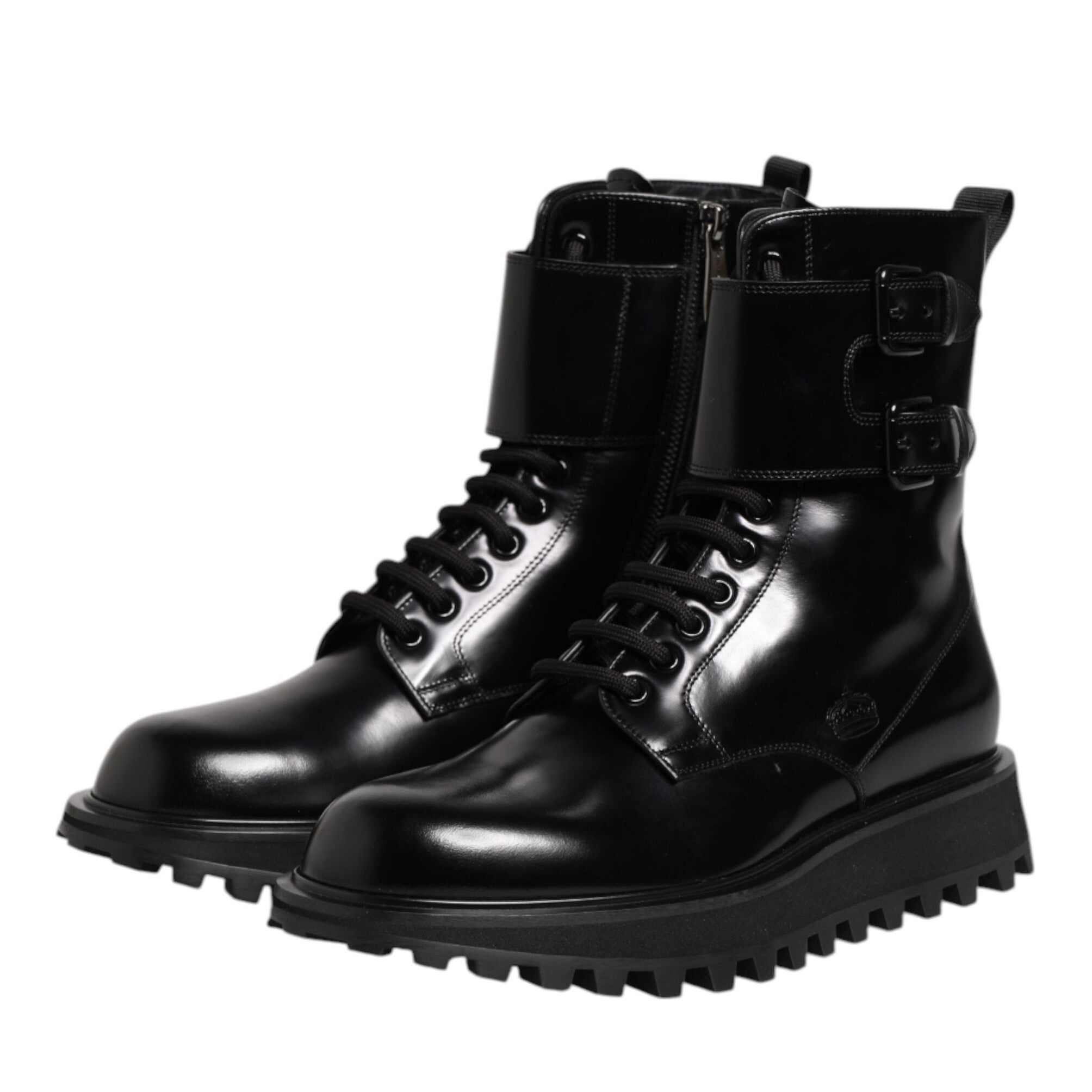 Dolce & Gabbana Black Leather Lace Up Men’s Boots