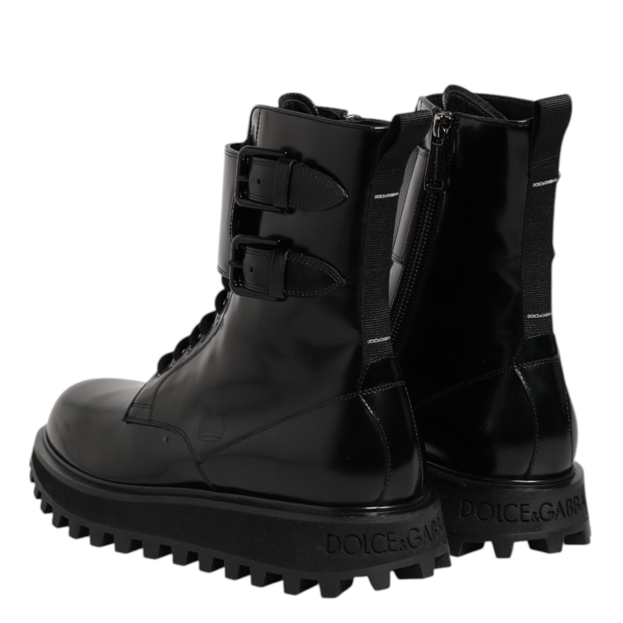 Dolce & Gabbana Black Leather Lace Up Men’s Boots