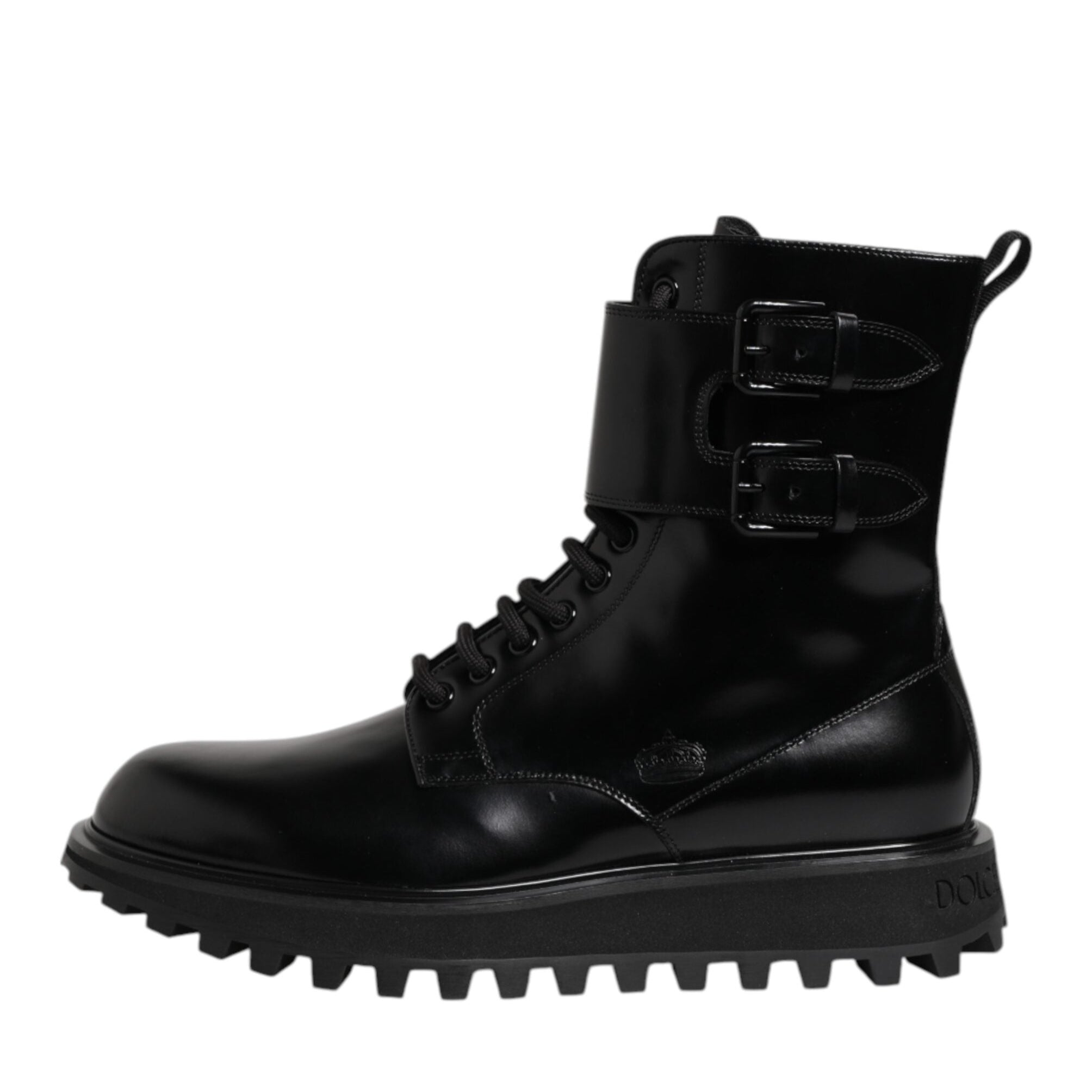 Dolce & Gabbana Black Leather Lace Up Men’s Boots