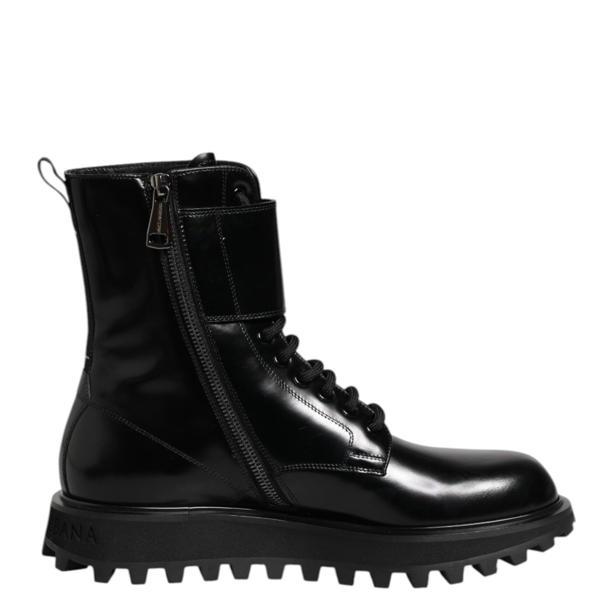 Dolce & Gabbana Black Leather Lace Up Men’s Boots