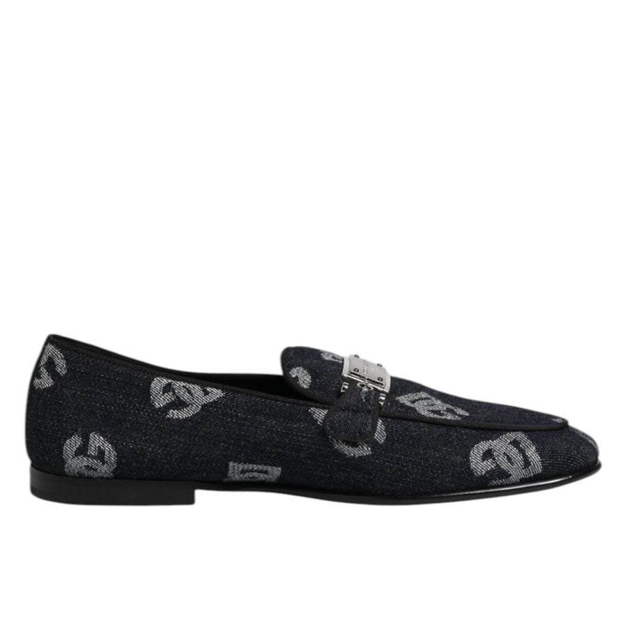 Dolce & Gabbana Blue Cotton Formal Loafers