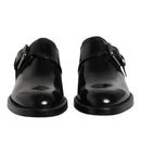 Dolce & Gabbana Black Leather Monk Strap Derby Shoes