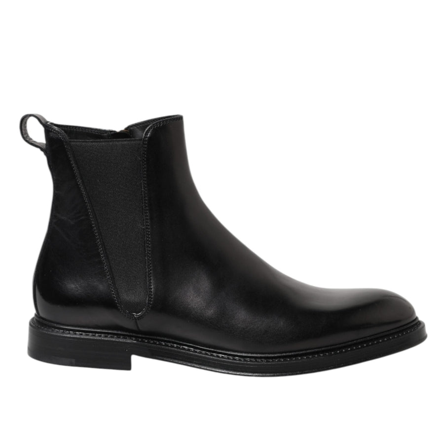 Dolce & Gabbana Black Chelsea Leather Boots