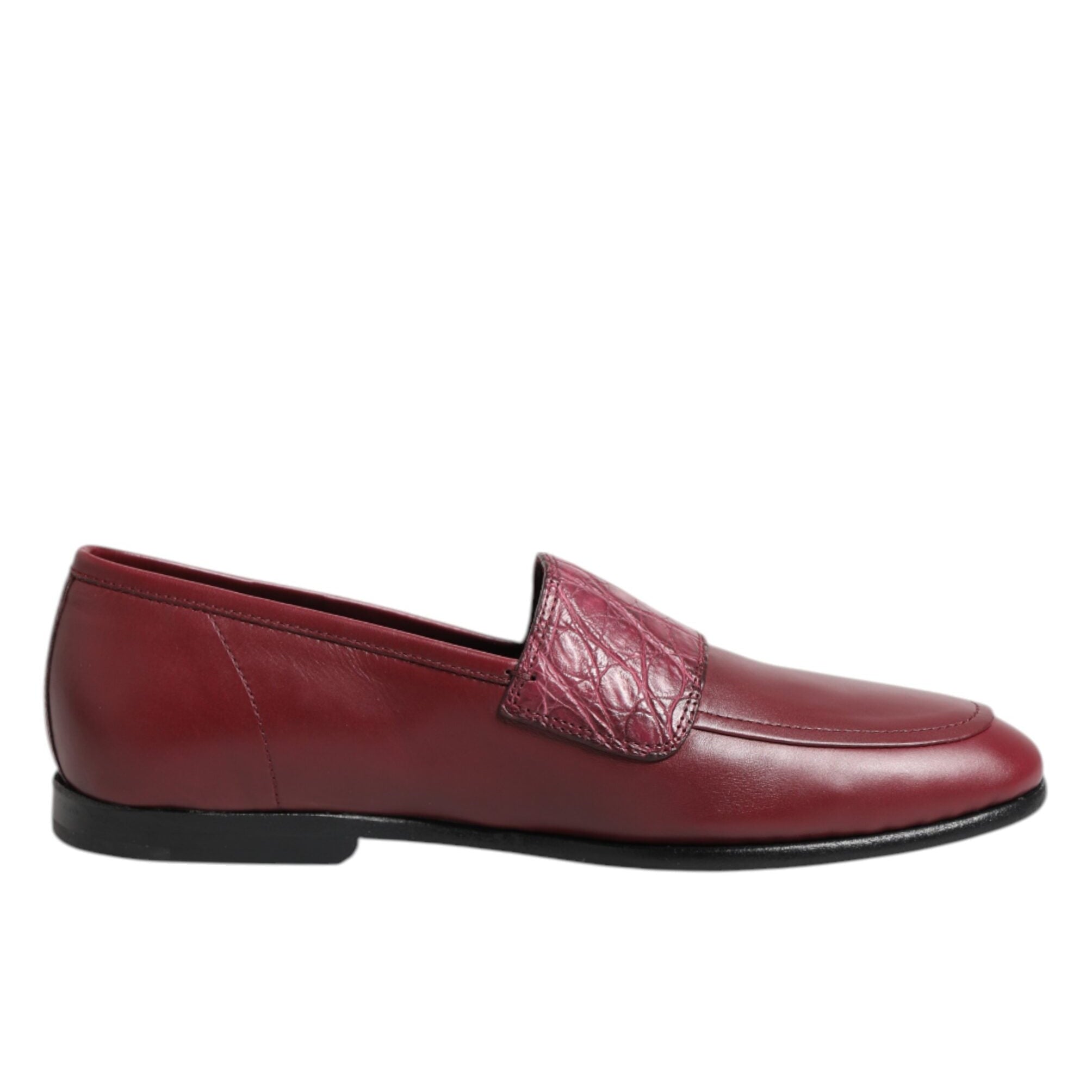 Dolce & Gabbana Burgundy Formal Slip On Shoes