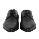 Dolce & Gabbana Black Exotic Leather Lace Up Derby Shoes