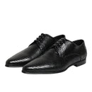 Dolce & Gabbana Black Exotic Leather Lace Up Derby Shoes