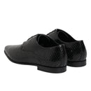 Dolce & Gabbana Black Exotic Leather Lace Up Derby Shoes