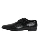 Dolce & Gabbana Black Exotic Leather Lace Up Derby Shoes