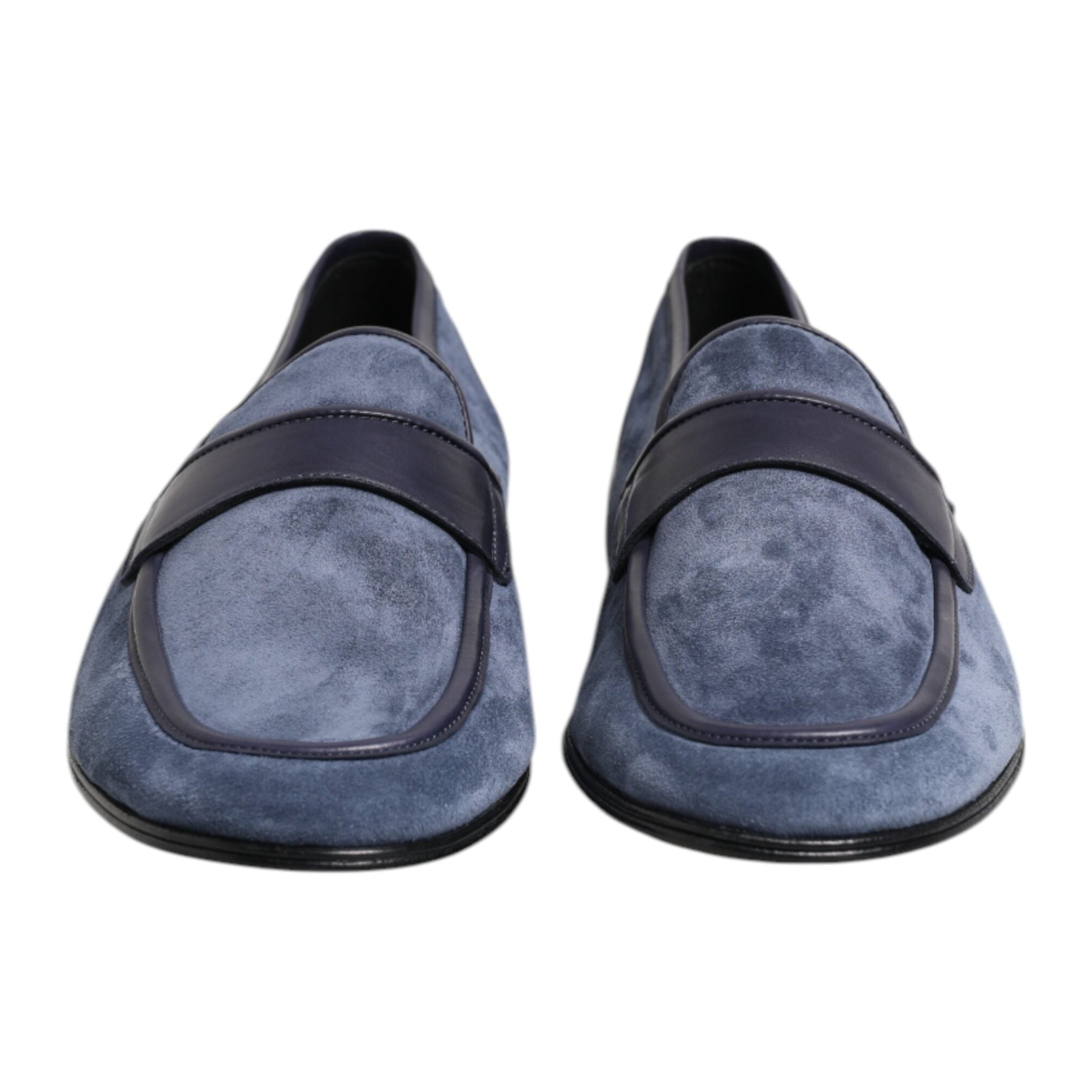 Dolce & Gabbana Blue Suede Leather Loafers