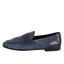 Dolce & Gabbana Blue Suede Leather Loafers