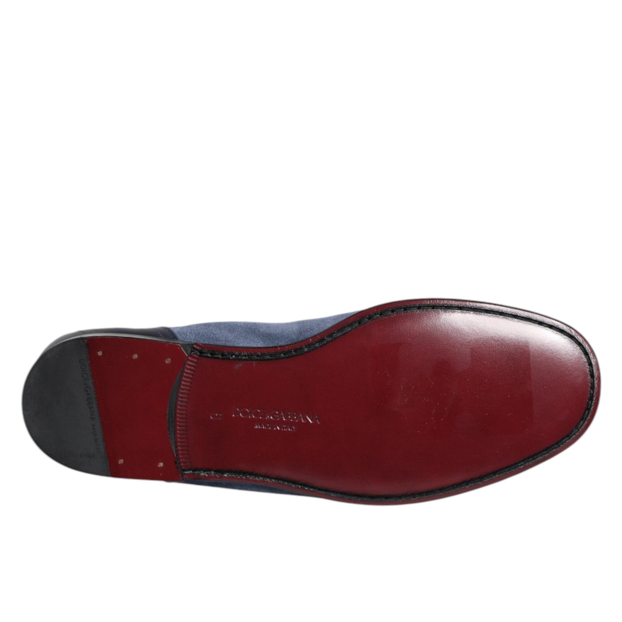 Dolce & Gabbana Blue Suede Leather Loafers