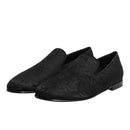 Dolce & Gabbana Black Brocade Loafers