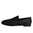 Dolce & Gabbana Black Brocade Loafers