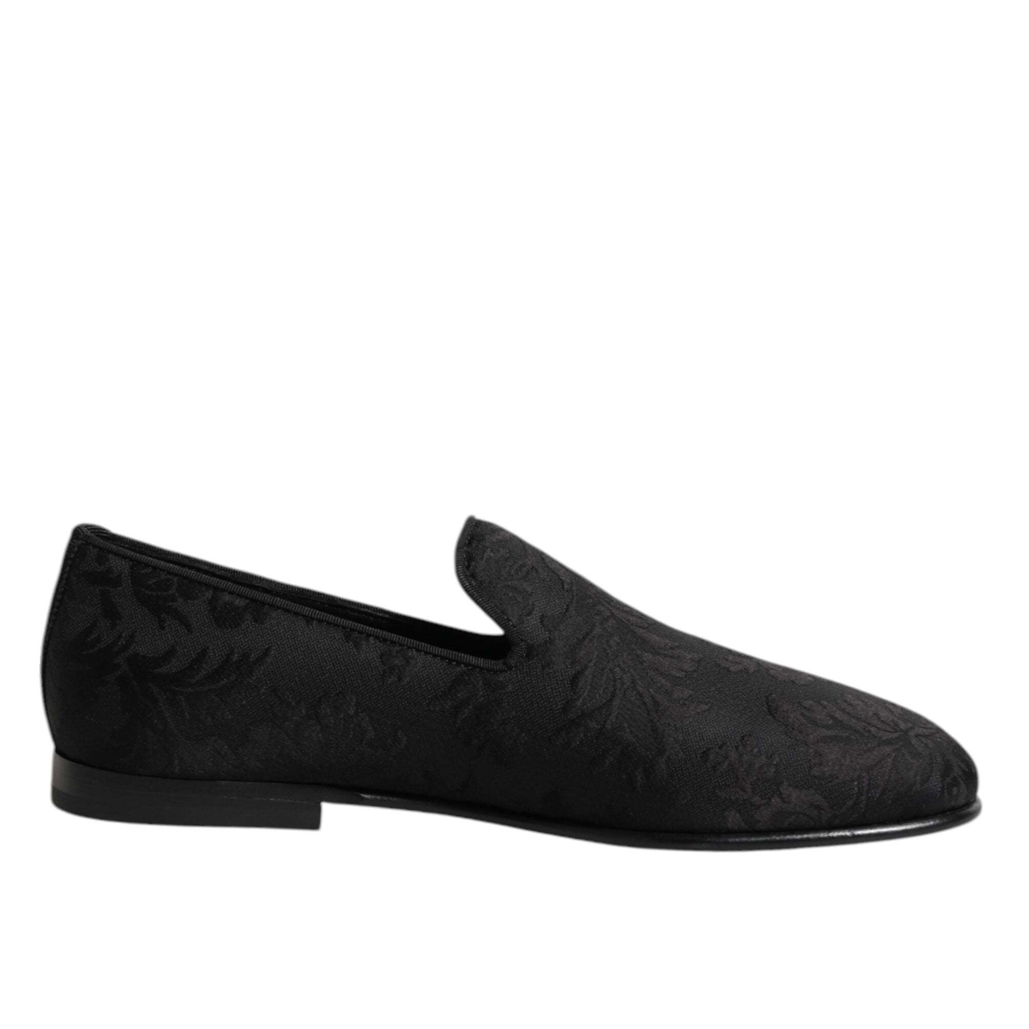 Dolce & Gabbana Black Brocade Loafers