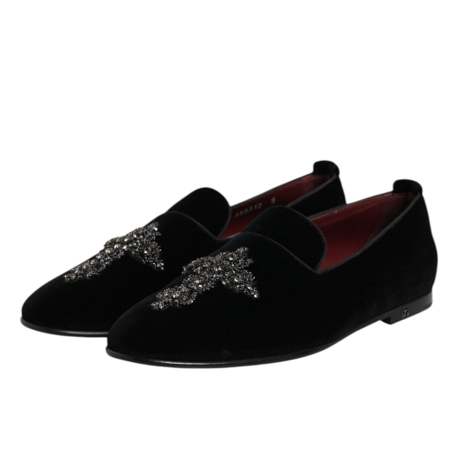 Dolce & Gabbana Black Suede Cross Slip On Loafers