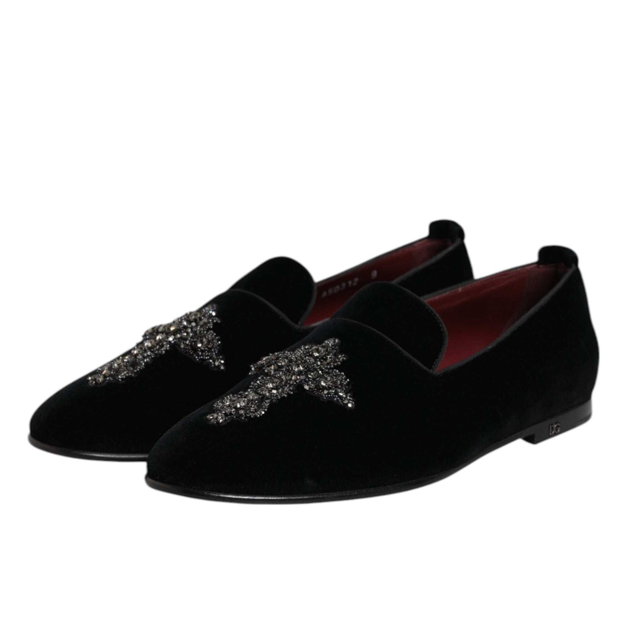 Dolce & Gabbana Black Suede Cross Slip On Loafers