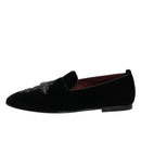 Dolce & Gabbana Black Suede Cross Slip On Loafers