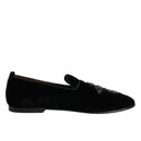 Dolce & Gabbana Black Suede Cross Slip On Loafers
