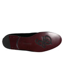 Dolce & Gabbana Black Suede Cross Slip On Loafers