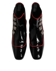 Dolce & Gabbana Black Jackie Buttoned Chelsea Boots Shoes