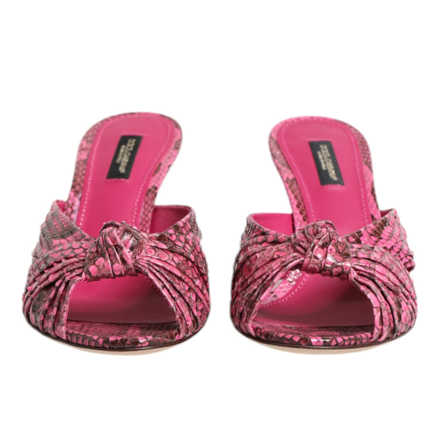 Dolce & Gabbana Pink Python Leather Stiletto Heels
