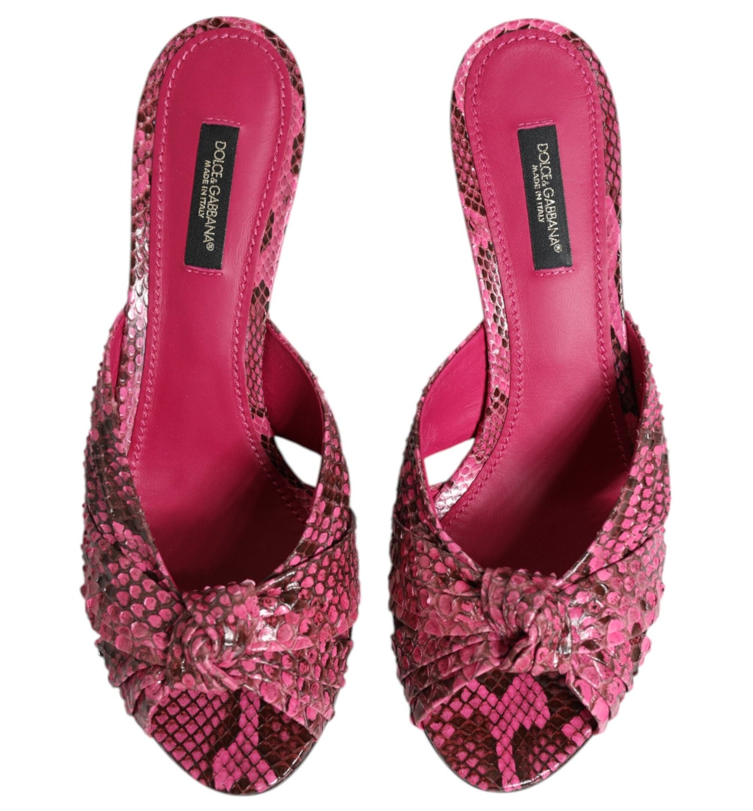 Dolce & Gabbana Pink Python Leather Stiletto Heels