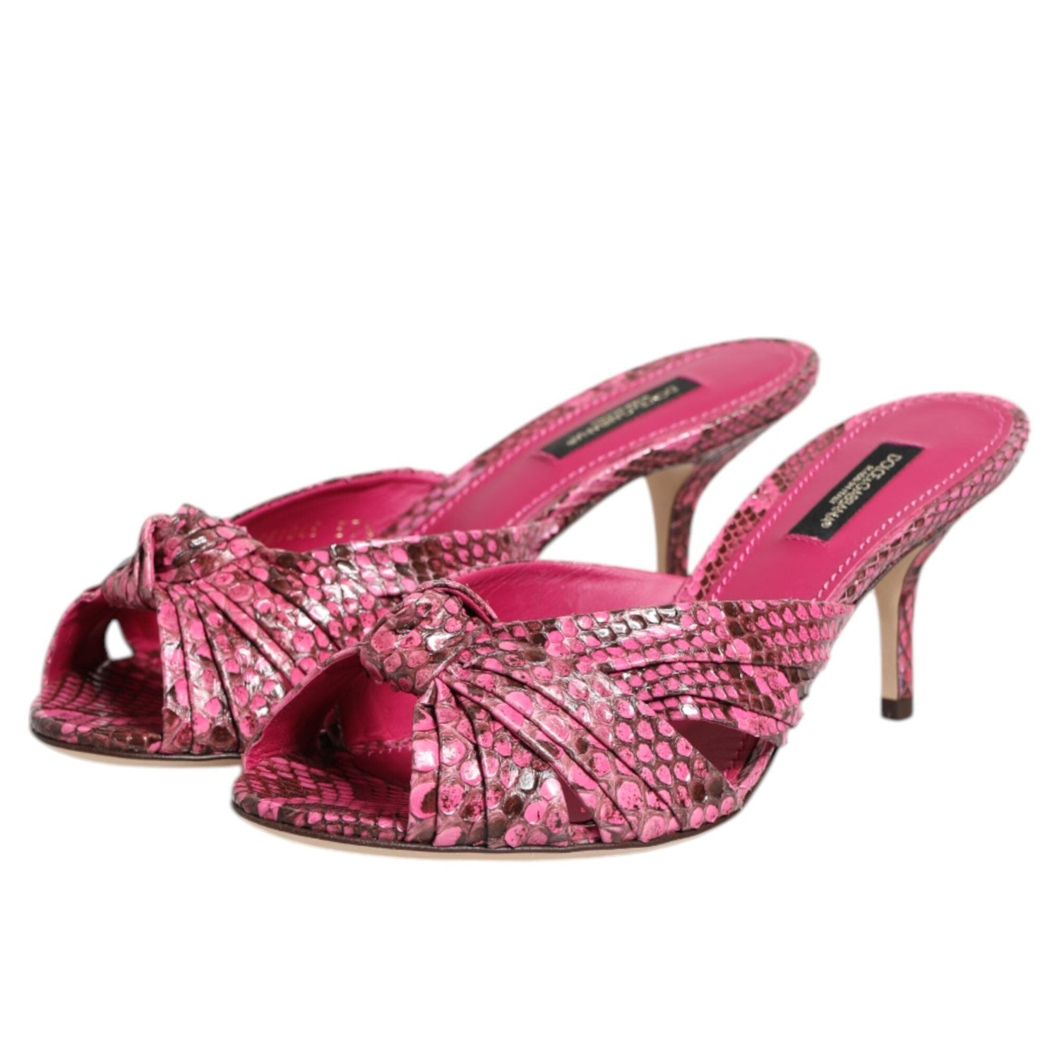 Dolce & Gabbana Pink Python Leather Stiletto Heels
