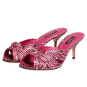 Dolce & Gabbana Pink Python Leather Stiletto Heels