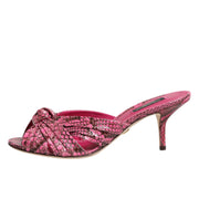 Dolce & Gabbana Pink Python Leather Stiletto Heels