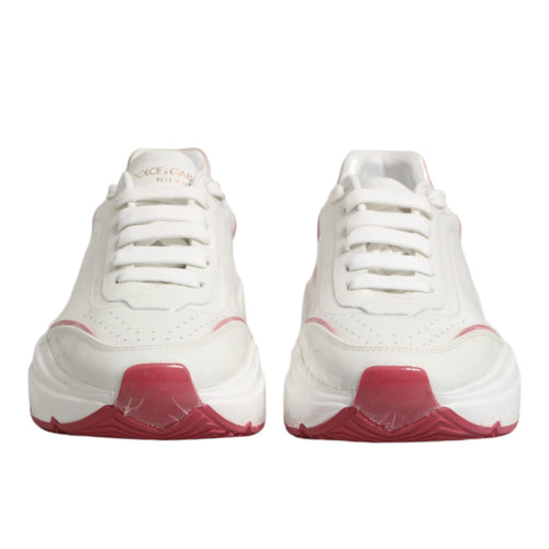 Dolce & Gabbana White Pink Daymaster Low Top Sneakers Shoes