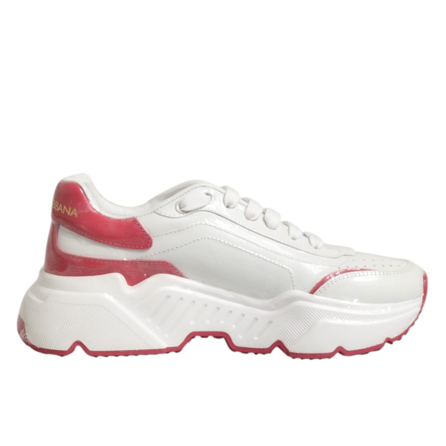 Dolce & Gabbana White Pink Daymaster Low Top Sneakers Shoes