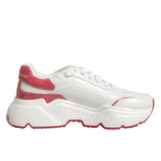 Dolce & Gabbana White Pink Daymaster Low Top Sneakers Shoes