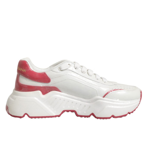 Dolce & Gabbana White Pink Daymaster Low Top Sneakers Shoes