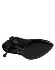 Dolce & Gabbana Black Silk Stretch Mesh Sock Boots Shoes