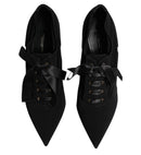 Dolce & Gabbana Black Lace Up Stiletto Booties