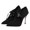 Dolce & Gabbana Black Lace Up Stiletto Booties