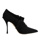 Dolce & Gabbana Black Lace Up Stiletto Booties