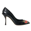 Dolce & Gabbana Black Leather WOW Patch Heels
