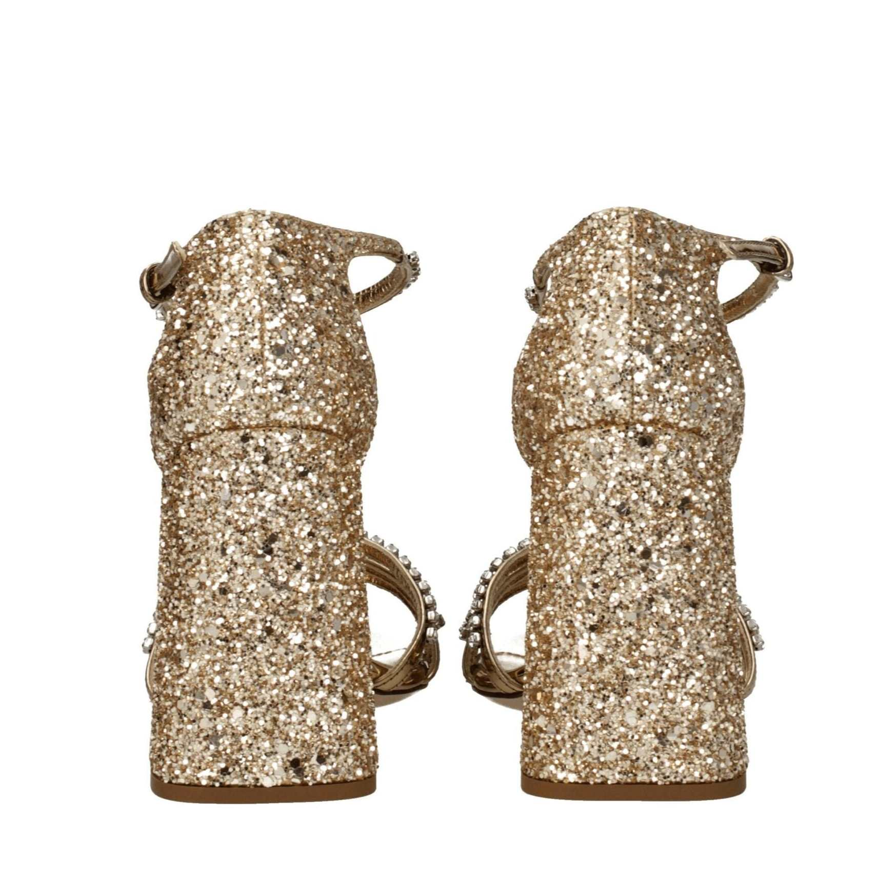 Miu Miu Gold Rhinestone Sandals RUNWAY