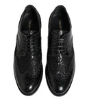Dolce & Gabbana Black Floral Lace Formal Shoes