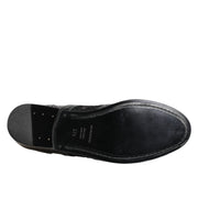 Dolce & Gabbana Black Leather Floral Lace Dress Formal  Shoes