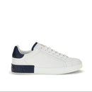 Dolce & Gabbana White Portofino Men's Sneakers with Navy Detail