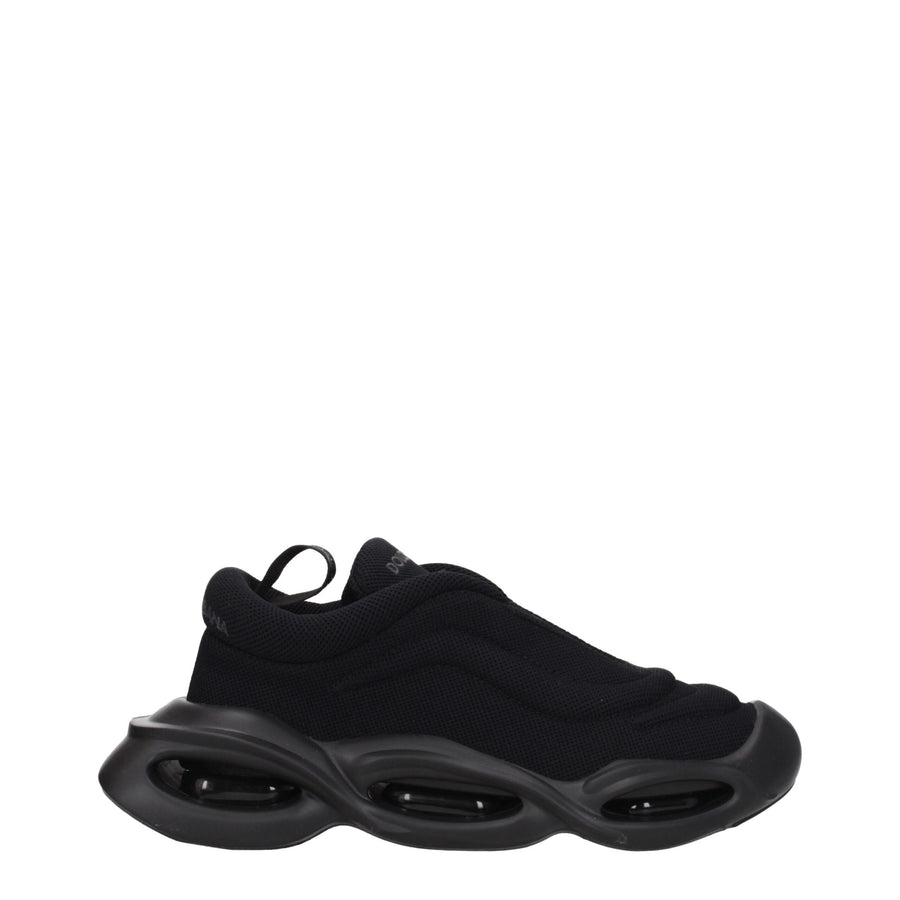 Dolce & Gabbana Black Fabric Chunky Sneakers
