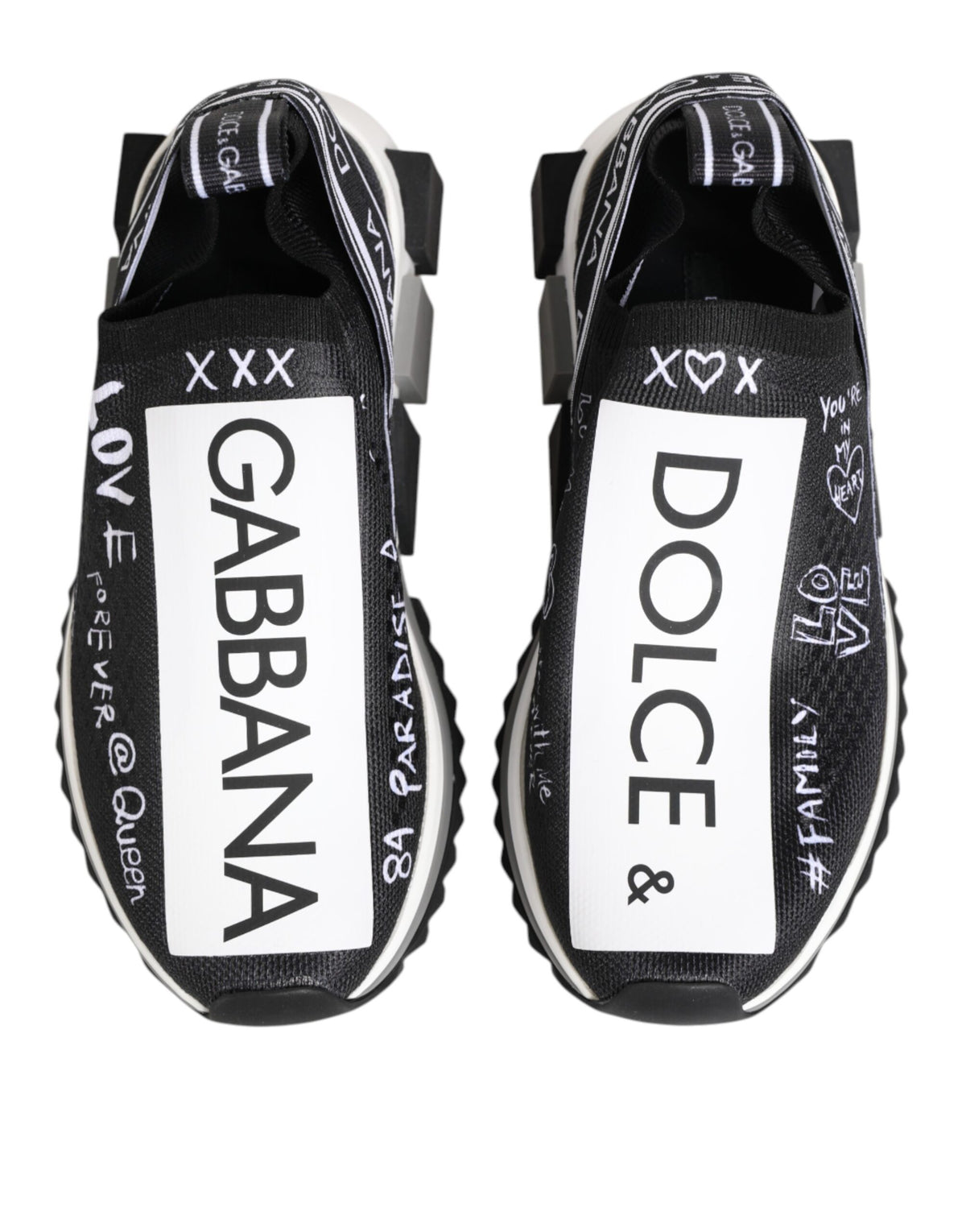 Dolce & Gabbana Black White Sorrento Low Top Sneakers Shoes