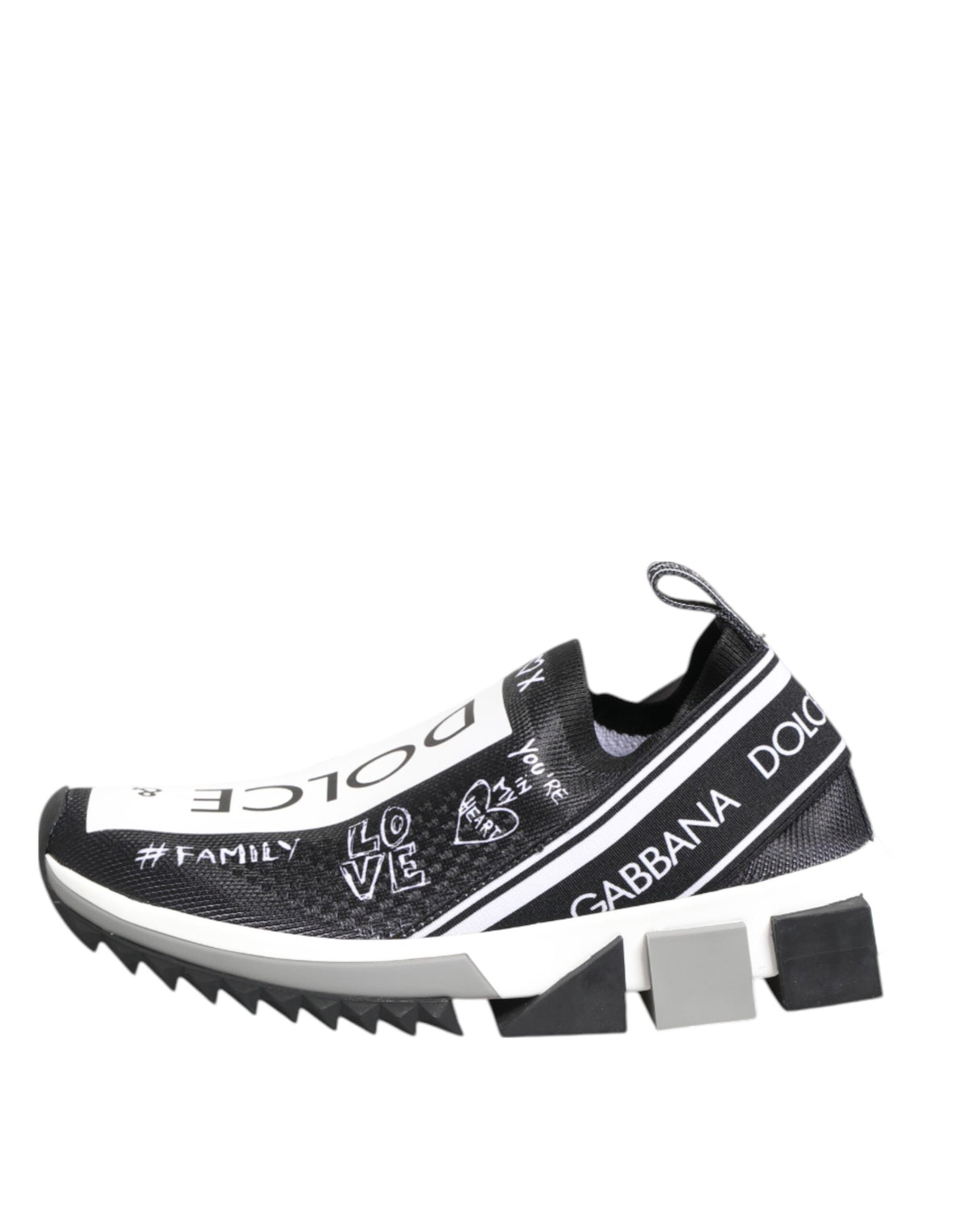 Dolce & Gabbana Black White Sorrento Low Top Sneakers Shoes