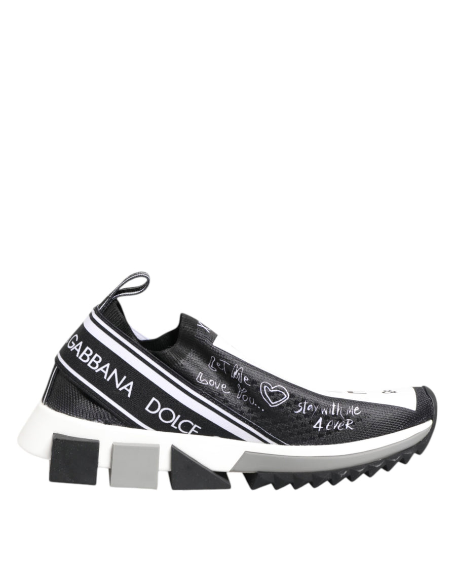 Dolce & Gabbana Black White Sorrento Low Top Sneakers Shoes